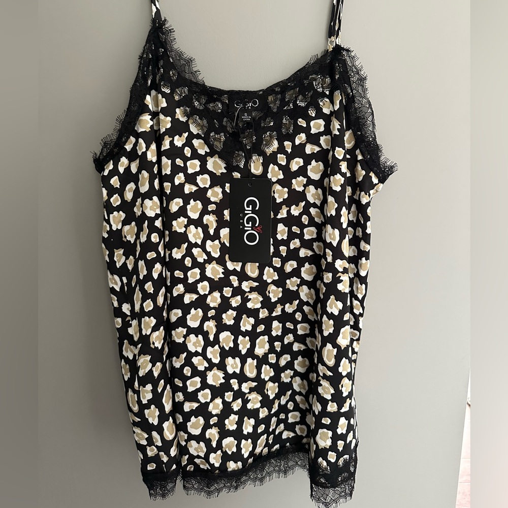 Camisole with adjustable straps, size small, black